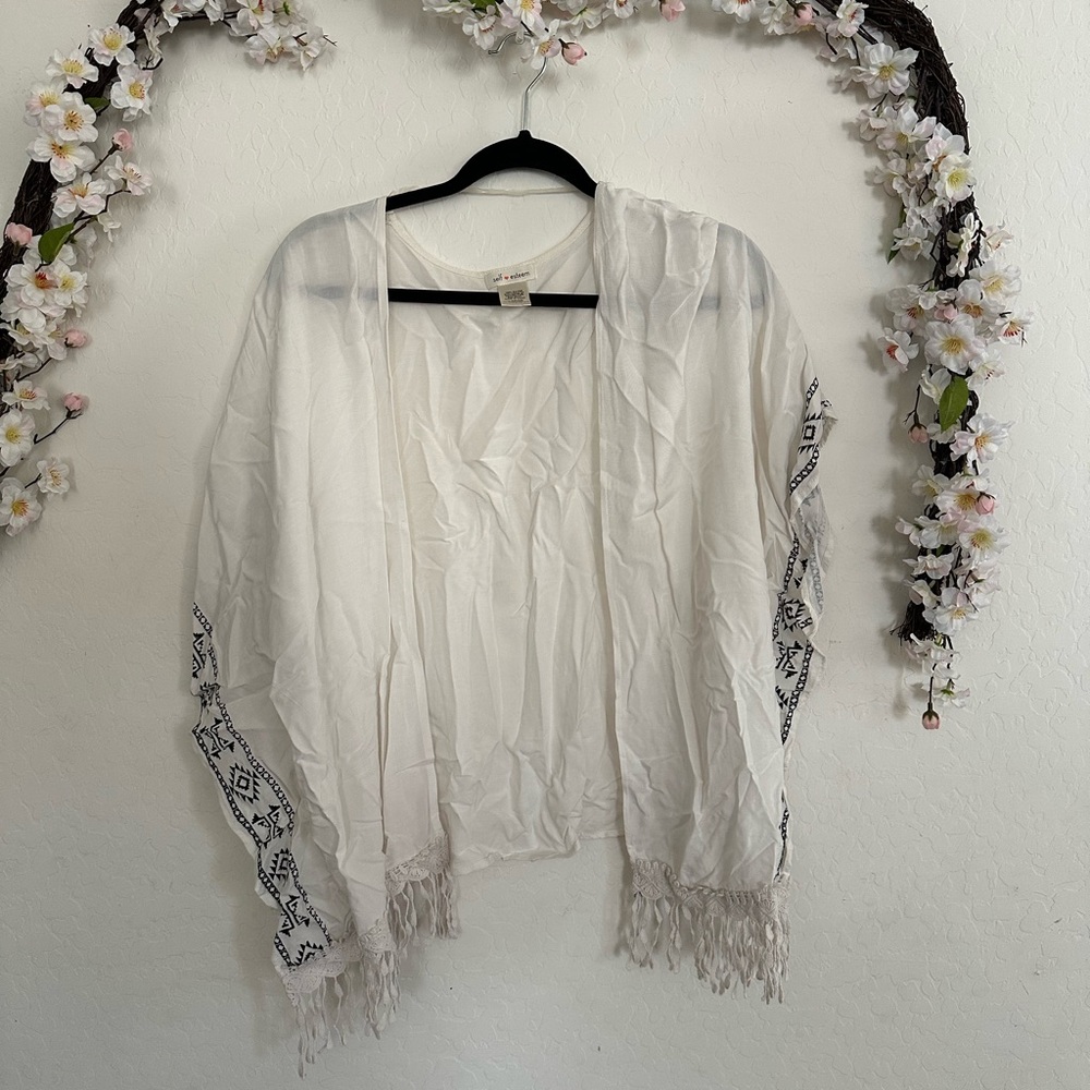 Self Esteem Ivory Kimono with Black Accents